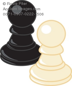 250x300 Clip Art Illustration Of Black And White Pawn Chess Pieces