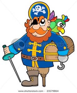 248x300 Clip Art Image Pirate Holding Treasure Chest