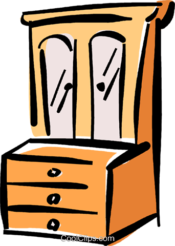 342x480 Chest Of Drawers Royalty Free Vector Clip Art Illustration