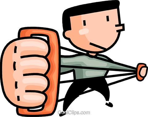 480x381 Man Working Out With A Chest Expander Royalty Free Vector Clip Art