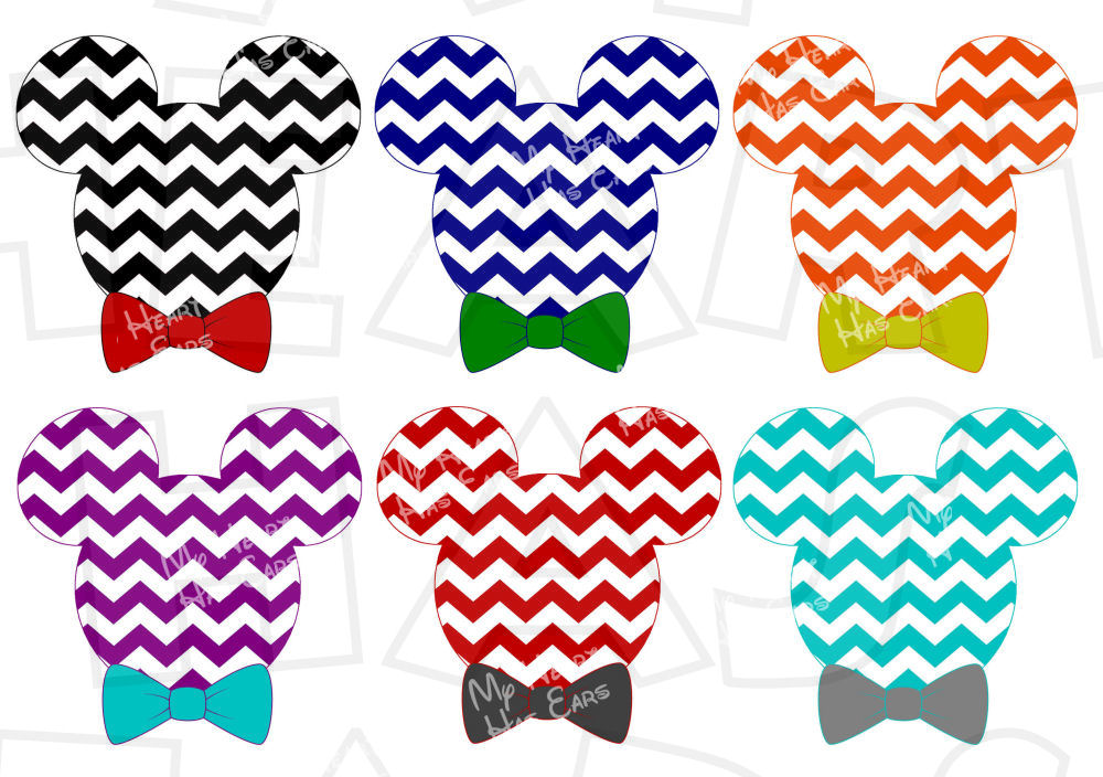 1000x704 Choose Your Color Mickey Mouse Head Ears Chevron Digital Clip Art