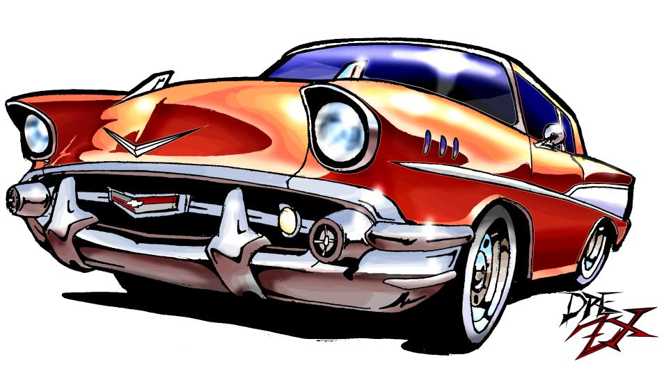 954x537 57 Chevy Car Clipart