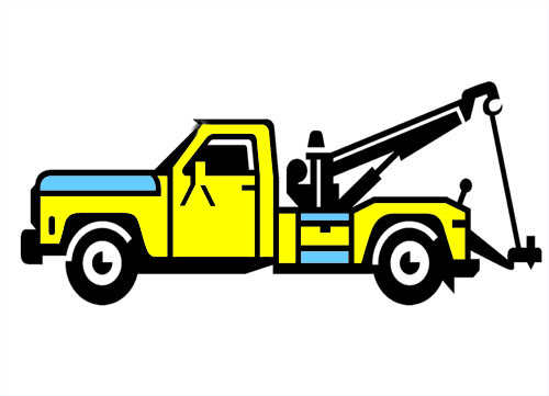 500x361 Roll Back Tow Truck Clipart
