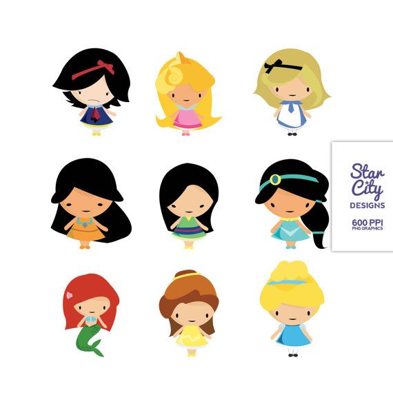 570x570 Chibi Disney Girls Clip Art Clipart, Vector Art, Graphics
