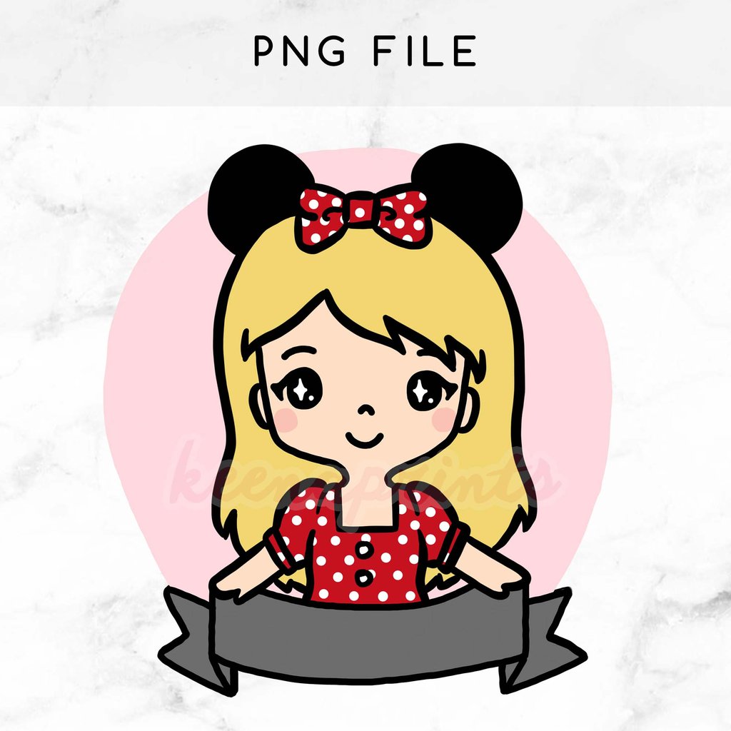 1024x1024 Pre Made Chibi Minnie Keenari Printable Clip Art Keenaprints