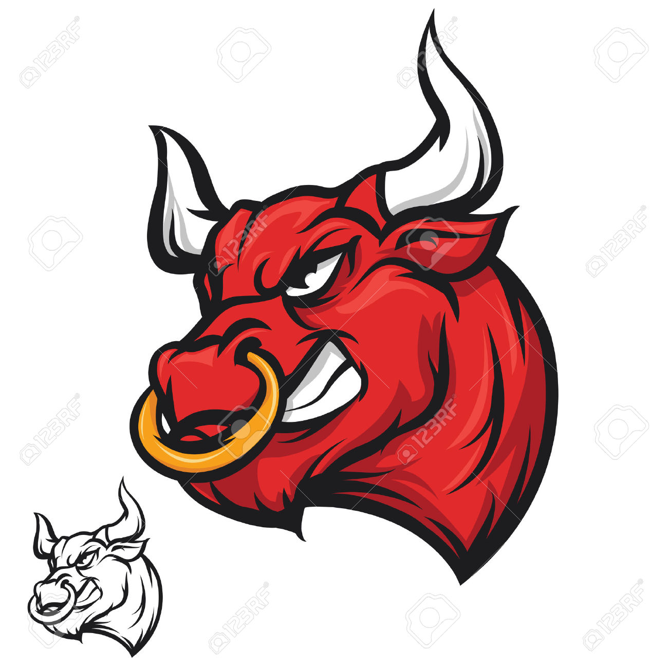 1300x1300 Red Bull Clipart Buffalo Head