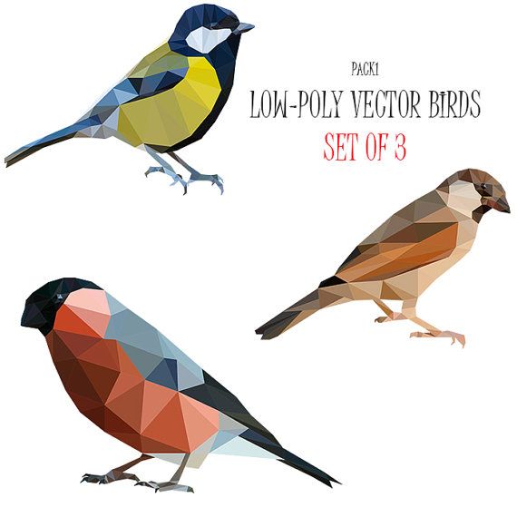 570x570 Low Poly Art. Vector Illustration. Bird Clip Art. Geometrical