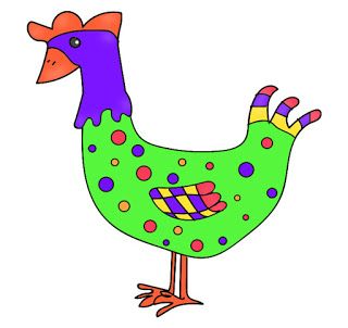 320x302 Crazy Chicken Clip Art Free Image Cooky Whimsical Clipart Bird