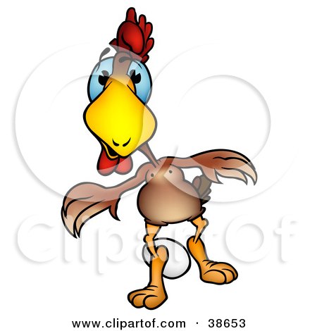 450x470 Royalty Free (Rf) Clipart Illustration Of A Brown Organic Chicken