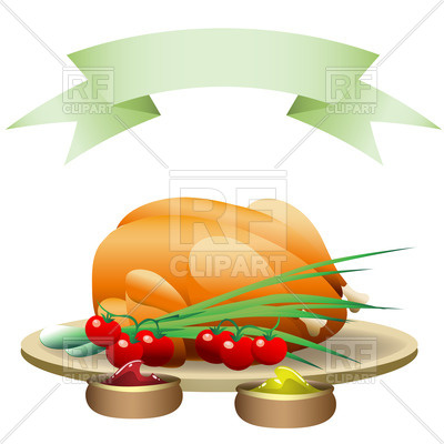 400x400 Fried Chicken (Turkey) With Vegetables And Hot Spices Royalty Free