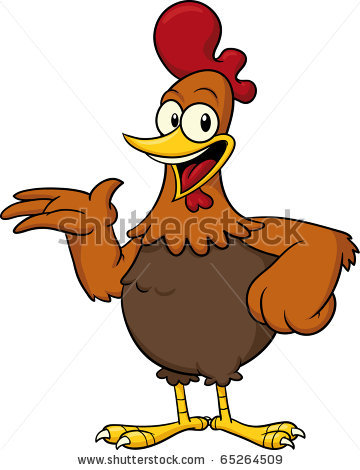 360x470 Picture Of A Happy Cartoon Chicken Standing With Once Hand On His