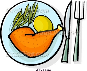 300x245 Chicken Dinner Vector Clip Art