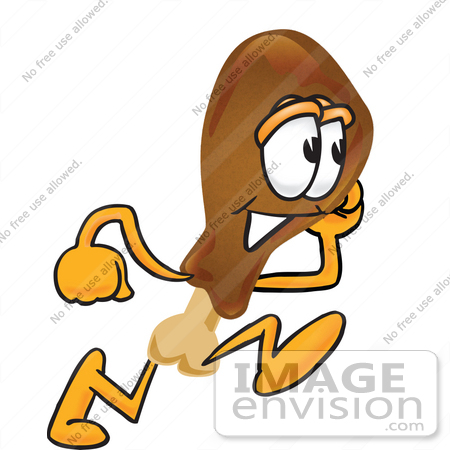 450x450 Clip Art Graphic Of A Chicken Drumstick Mascot Character Running