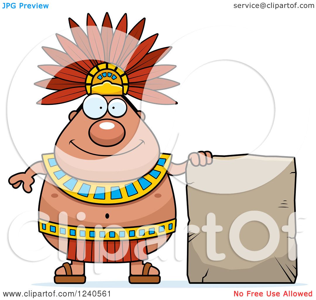 1080x1024 Clipart Of A Happy Aztec Chief King