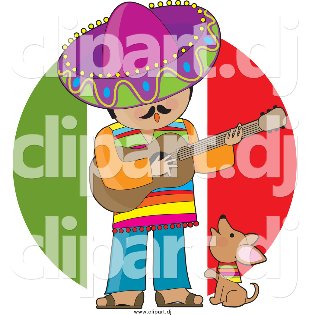 1024x1044 Cartoon Clipart Of Male Mexican Musician Singingnd Playing