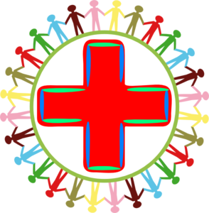 294x300 Children Surrounding A Plus Sign Clip Art