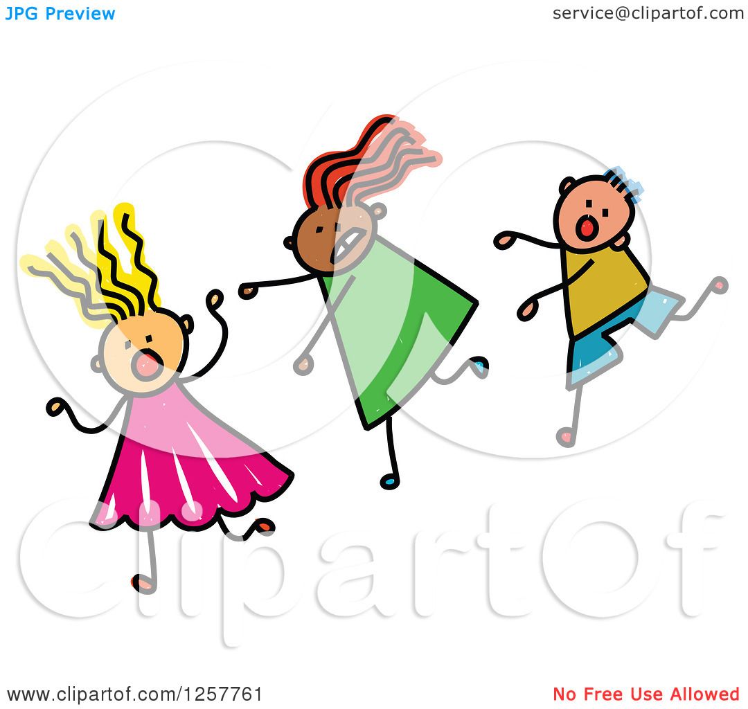1080x1024 Clipart Of A Diverse Group Of Scared Stick Children Running