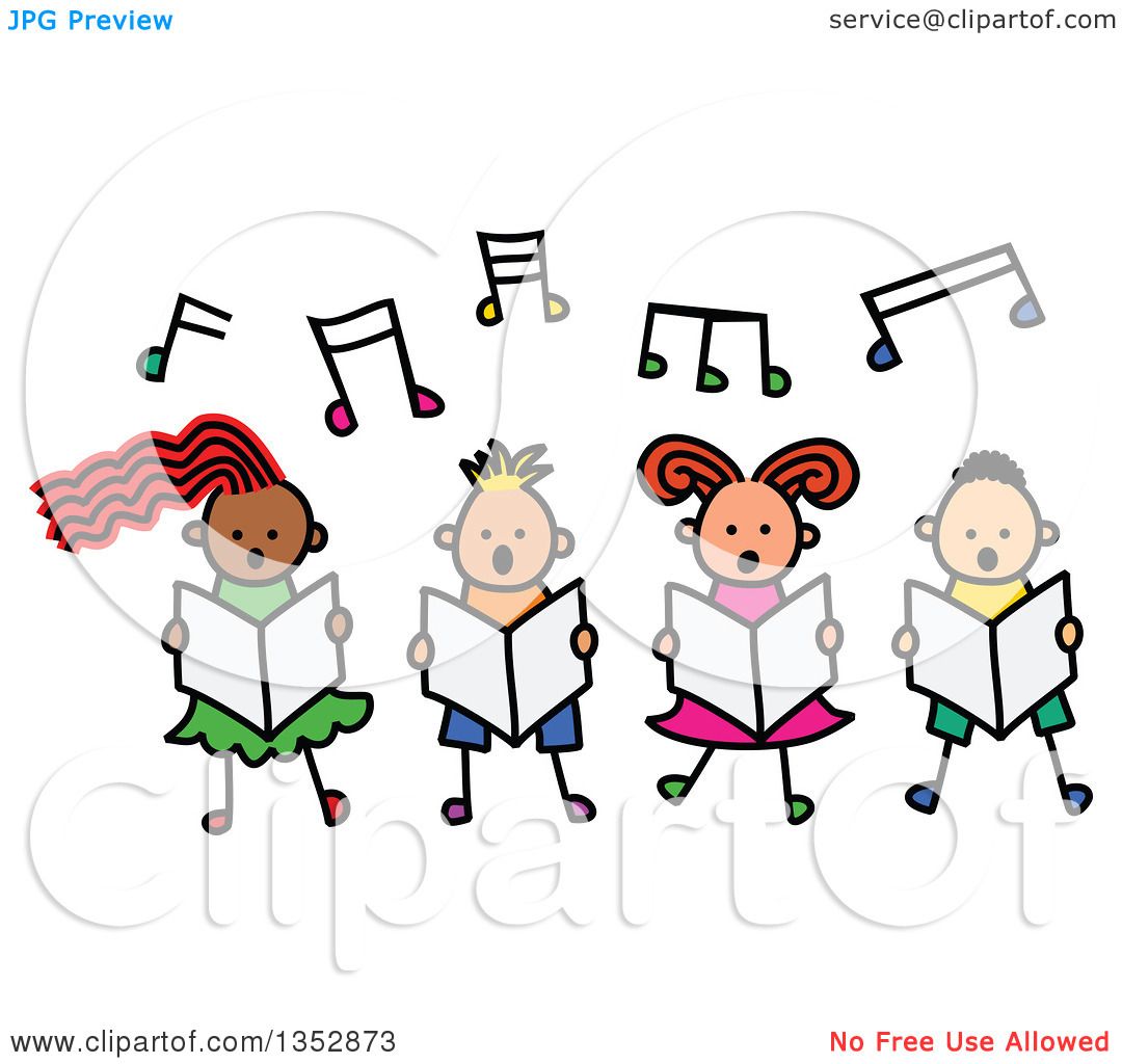 1080x1024 Clipart Of A Doodled Toddler Art Sketched Group Of Four Children