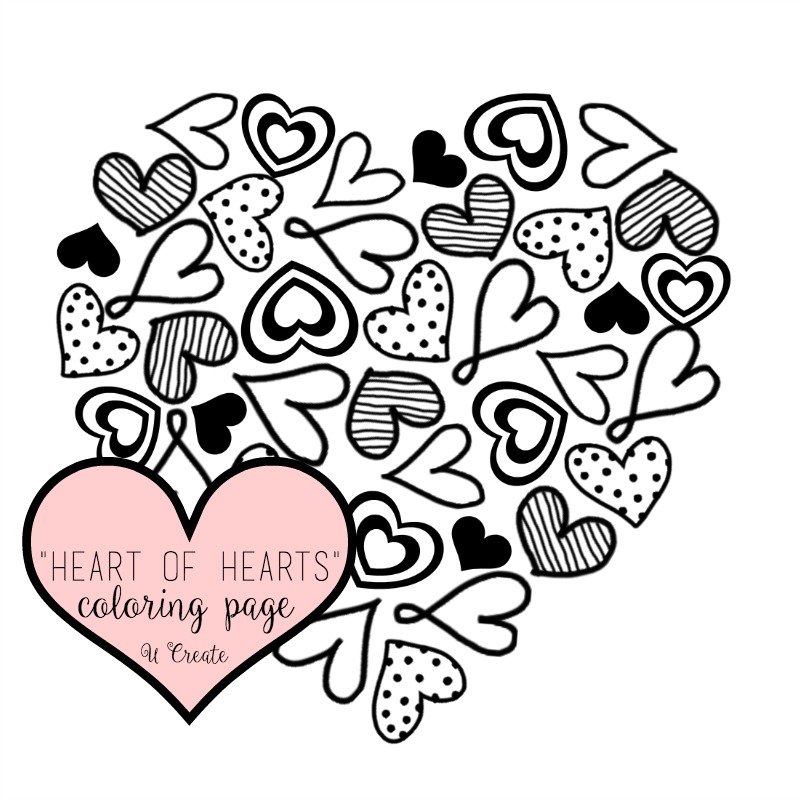 800x800 Heart Of Hearts Coloring Page Or Printable!