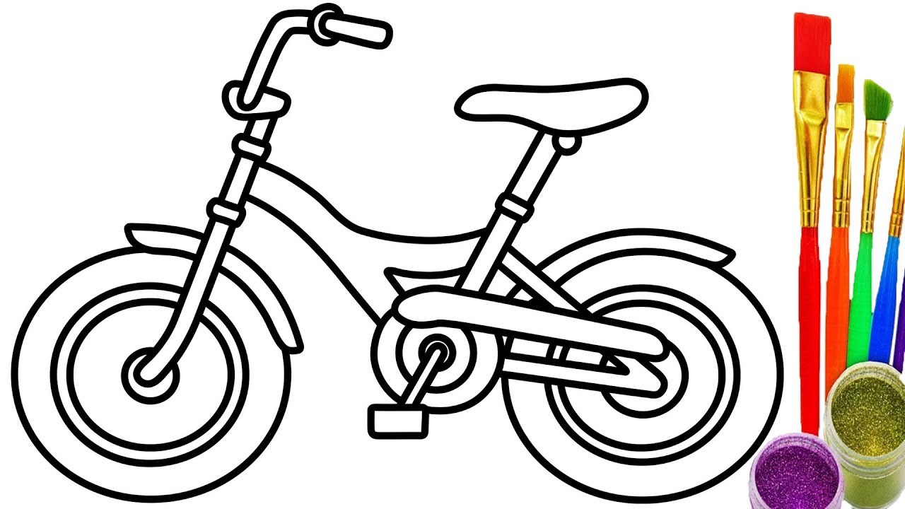 1280x720 How To Draw Bicycle For Kids Coloring Pages Youtube Videos Learn
