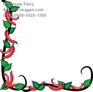 300x298 Clip Art Illustration Of A Chili Pepper Page Border