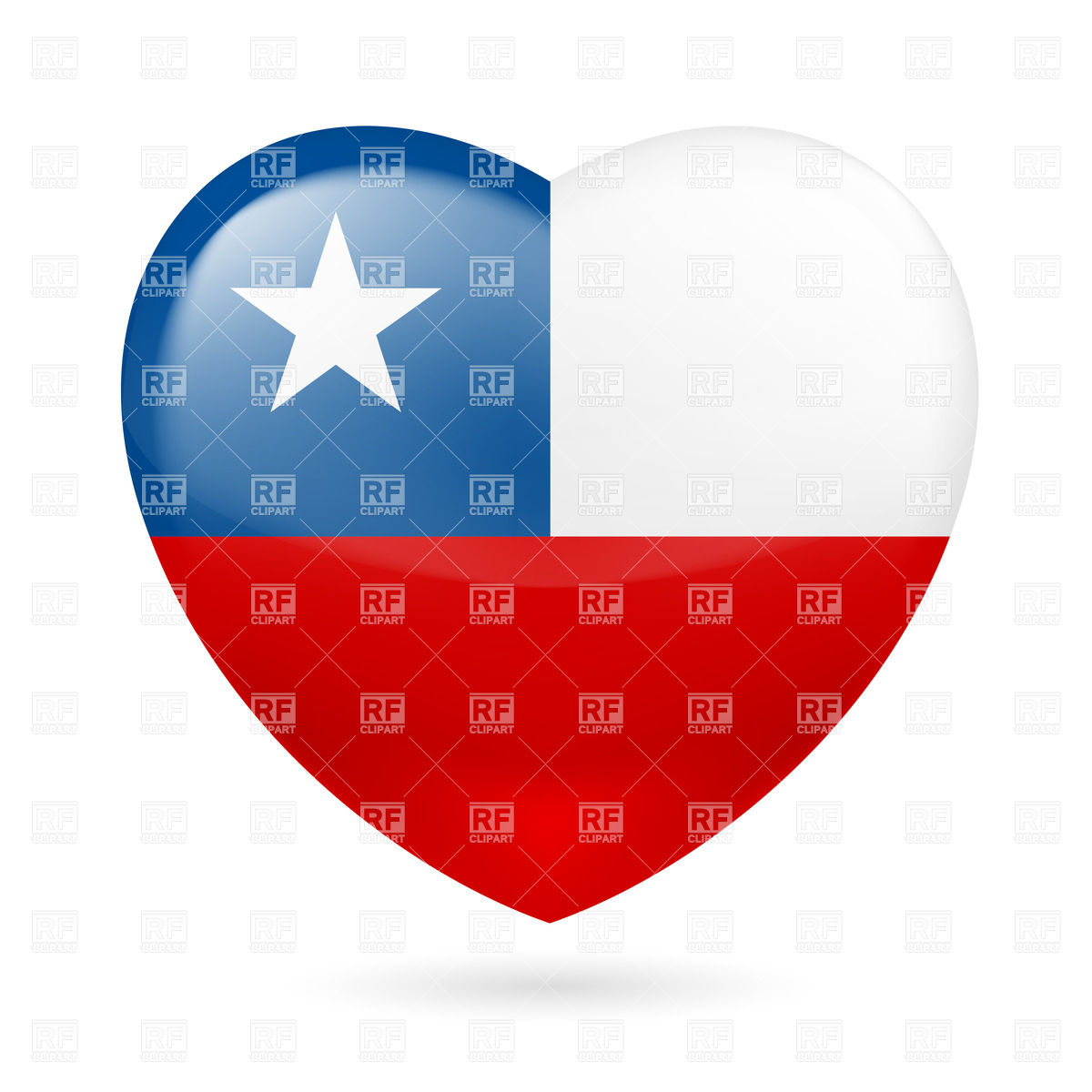 1200x1200 Heart With Chilean Flag Colors. I Love Chile Royalty Free Vector