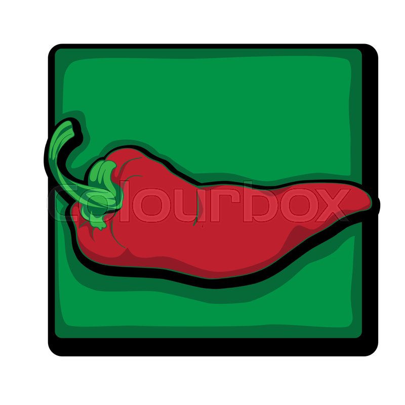 800x800 Red Pepper Clip Art, Cartoon Illustration Isolated On White