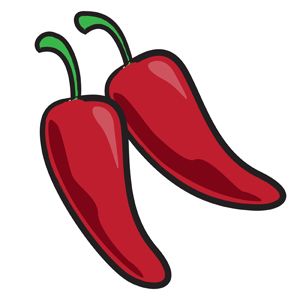 300x300 Chili Pepper Clipart Simple Vector Illustration Of A Pair Of Red