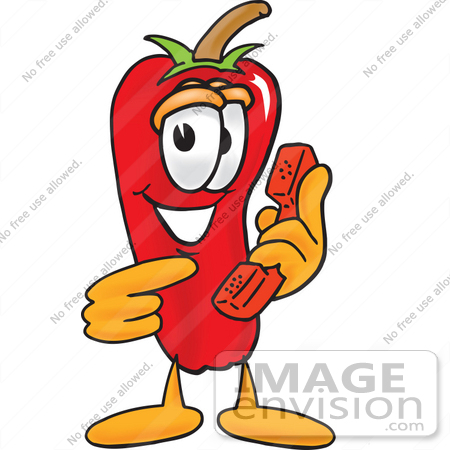 450x450 Clip Art Graphic Of A Red Chilli Pepper Cartoon Character Holding