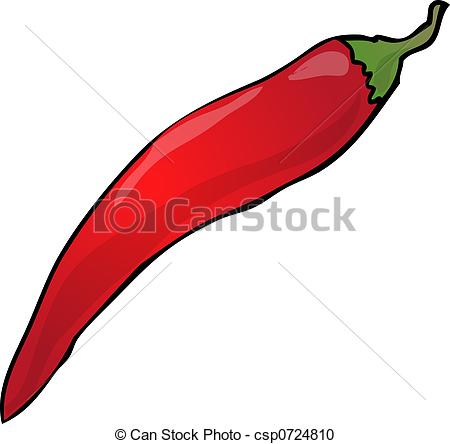 450x444 Sketch Of A Chilli. Hand Drawn Lineart Look Illustration Stock