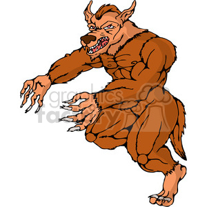 300x300 Royalty Free Werewolf Running Attack 389926 Vector Clip Art Image