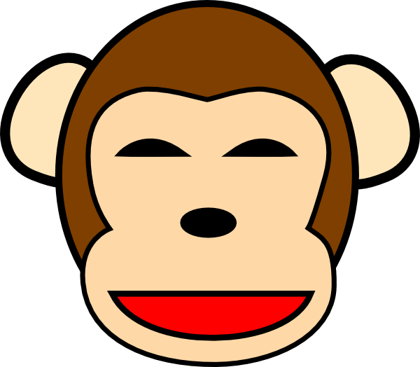 600x524 Happy Chimpanzee Clip Art