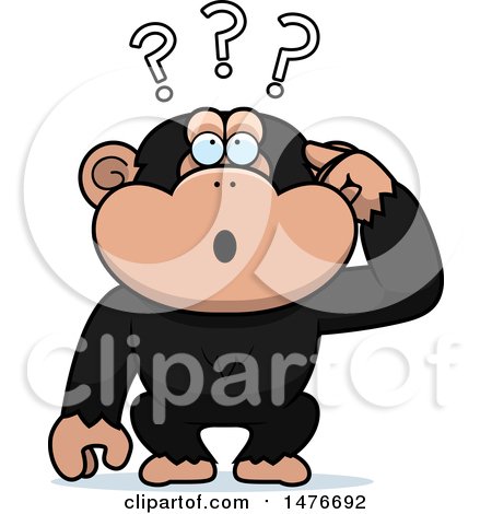 450x470 Cartoon Clipart Of A Black And White Chimpanzee Professor Wearing