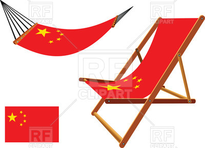 400x289 China Flag Hammock And Deck Chair Royalty Free Vector Clip Art