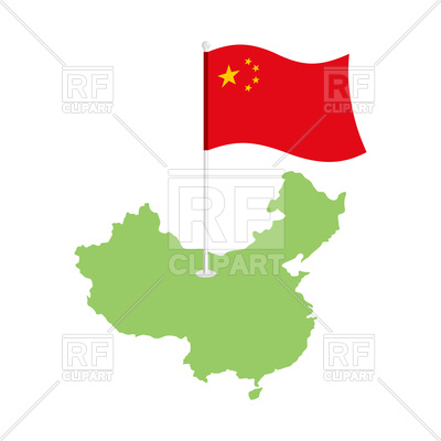 400x400 China Map And Flag Royalty Free Vector Clip Art Image
