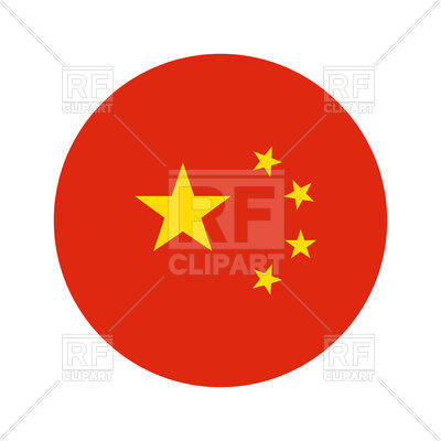 400x400 Round Icon Of China Flag On White Background Royalty Free Vector