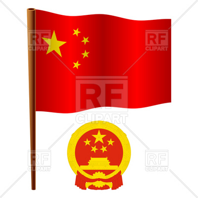 400x400 China Flag And Coat Of Arms Royalty Free Vector Clip Art Image