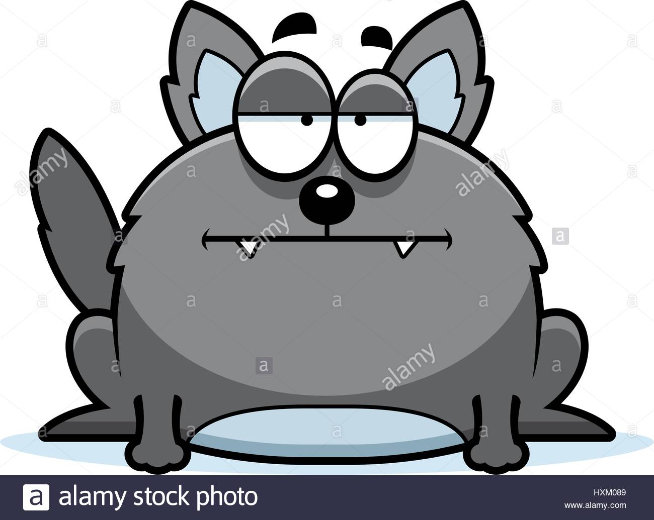 1300x1035 A Cartoon Illustration Of A Wolf Looking Calm Stock Vector Art