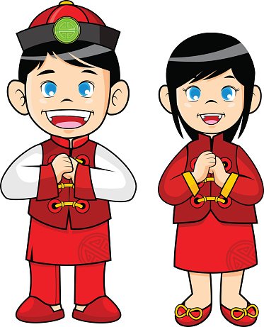 373x461 Boy And Girl Wearing Traditional Chinese Clothes Premium Clipart