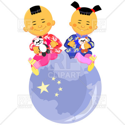 400x400 Chinese Children Sit On Globe