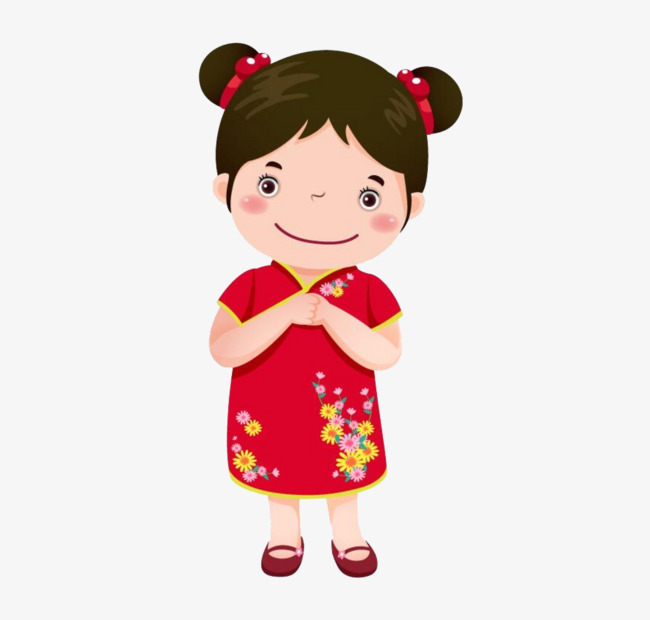650x620 Chinese Girl, Red Cheongsam, Cartoon, Lovely Png Image And Clipart