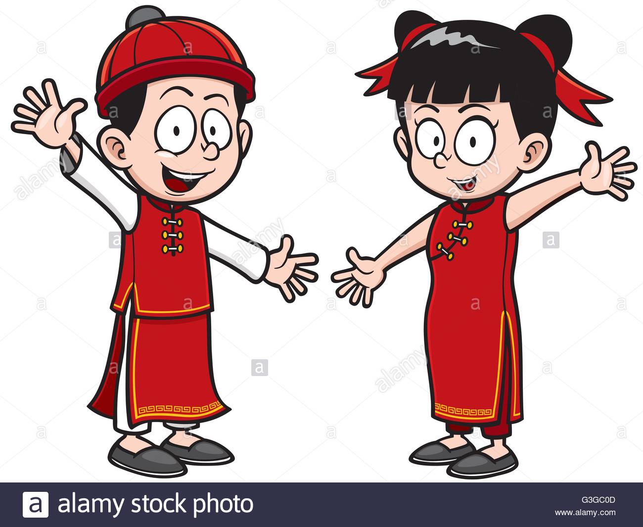 1300x1065 Vector Illustration Of Chinese Kids Cartoon Stock Vector Art