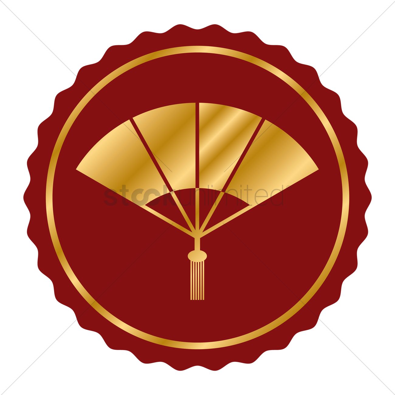 1300x1300 Chinese New Year Fan Vector Image