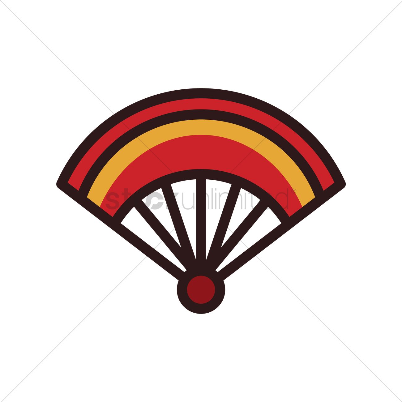 1300x1300 Chinese Traditional Paper Fan Vector Image