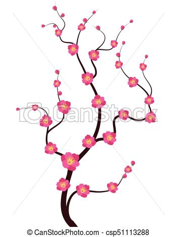 351x470 Vector Cherry Blossom For Chinese New Year And Lunar New Vector