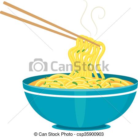 450x447 Vector Illustration Of Chinese Noodles And Chopsticks Vector