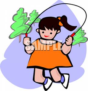 291x300 Royalty Free Clipart Image A Chinese Girl Skipping Rope