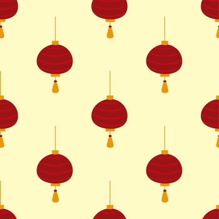 700x700 Chinese Lantern Vector Seamless Pattern Background Paper Holiday