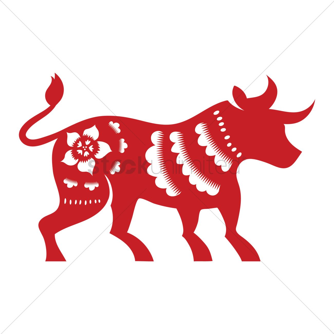 1300x1300 Year Of The Ox Vector Image