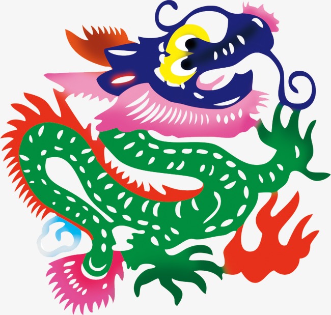 650x619 Chinese Lunar New Year Paper Cut Dragon Wind, Chinese Style